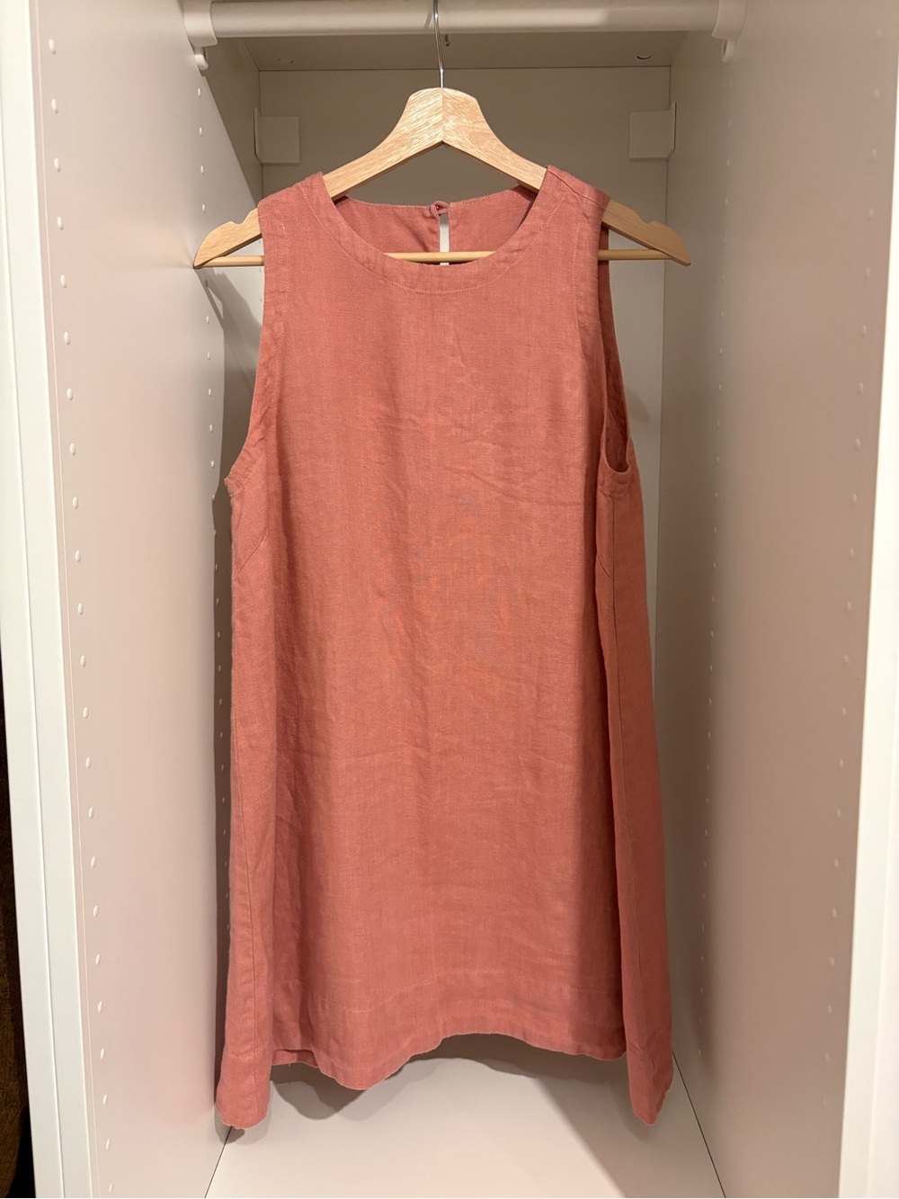 Sleeveless Pink Linen Mini Dress